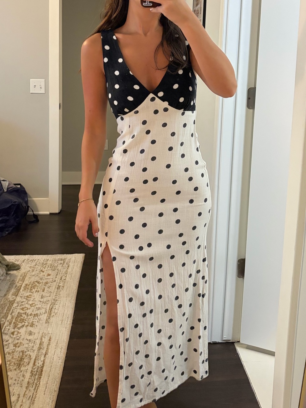 Polka dot midi dress